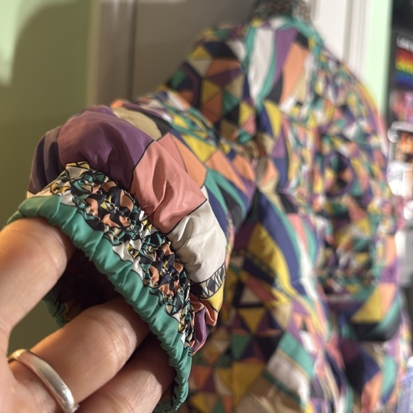 Emilio Pucci Firenze Colorful Abstract Nylon Bomber Jacket Winter Size I 36 US S - Picture 10 of 14